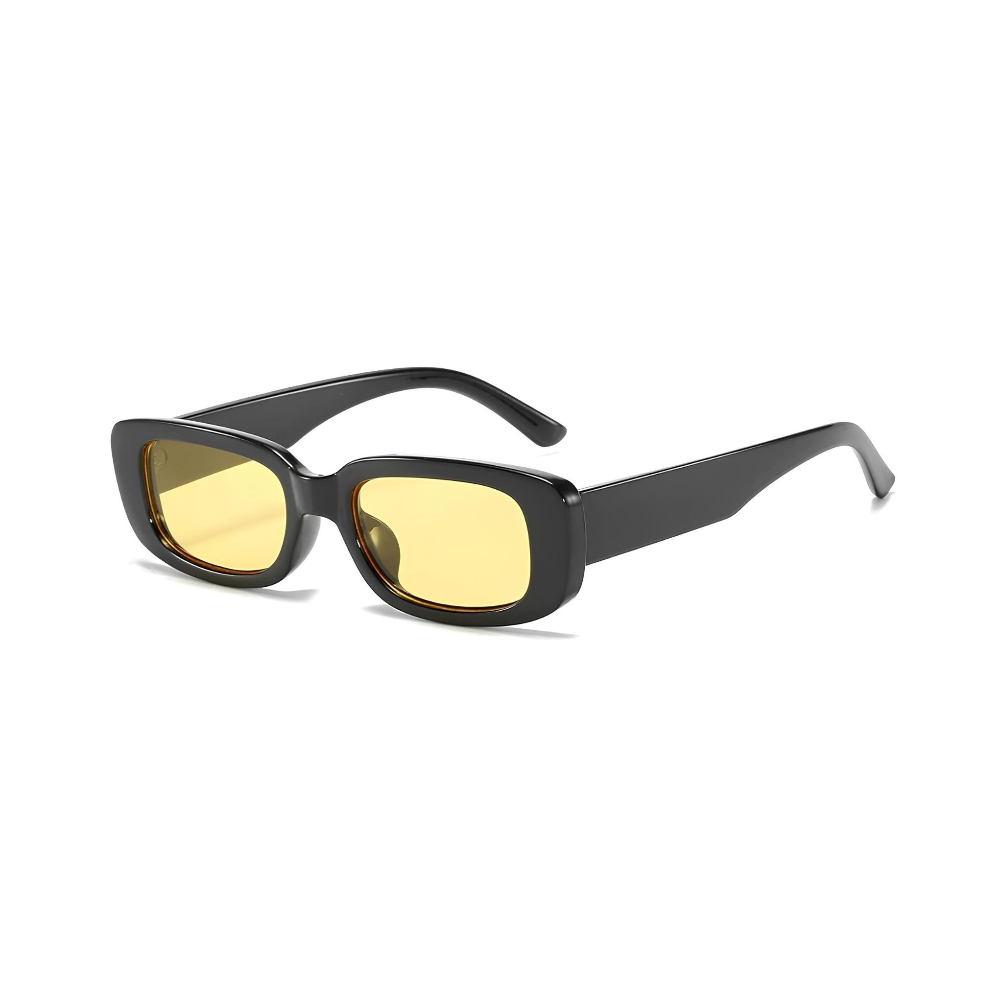 Rectro Series Retro Rectangular Sunglasses - Black-Yellow Rectro Series Retro Rectangular Sunglasses - Black-Yellow