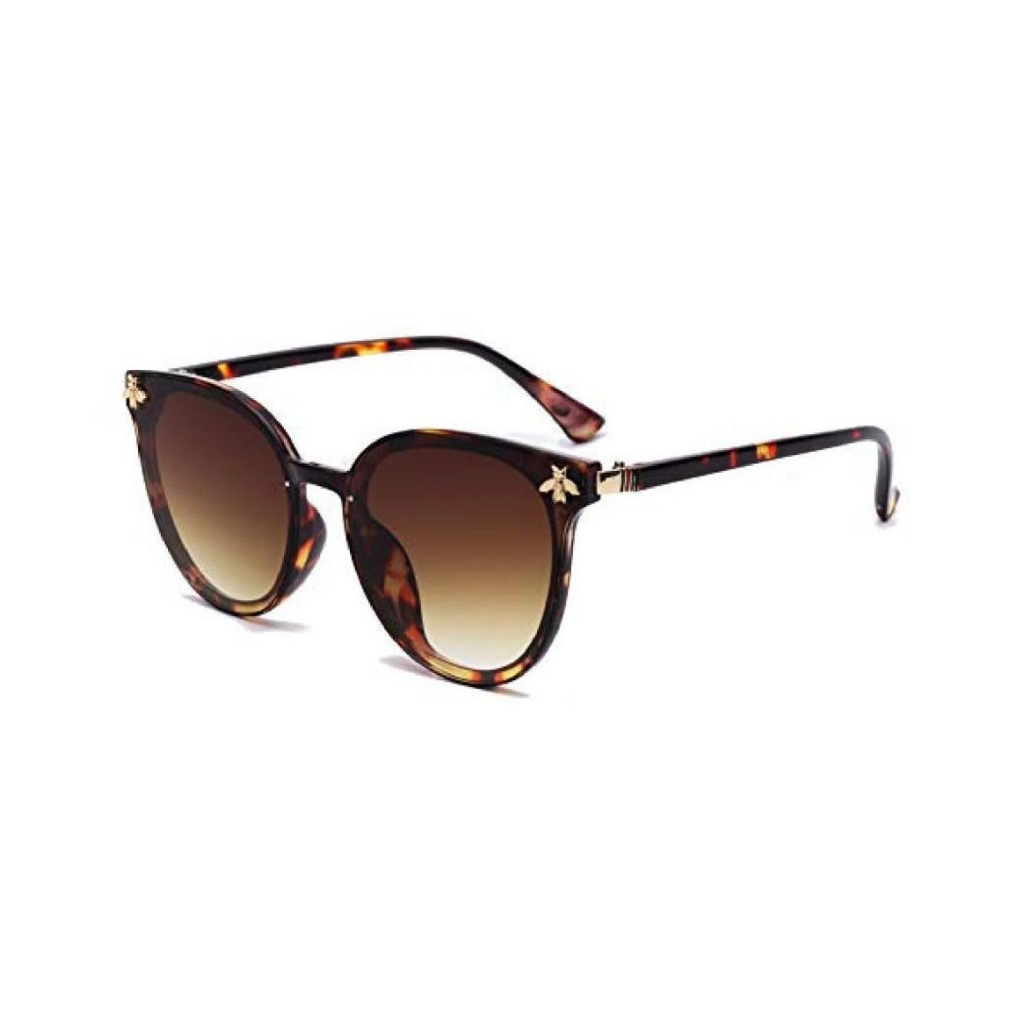 Queen Bee Oval Sunglasses For Women - Leopard Print