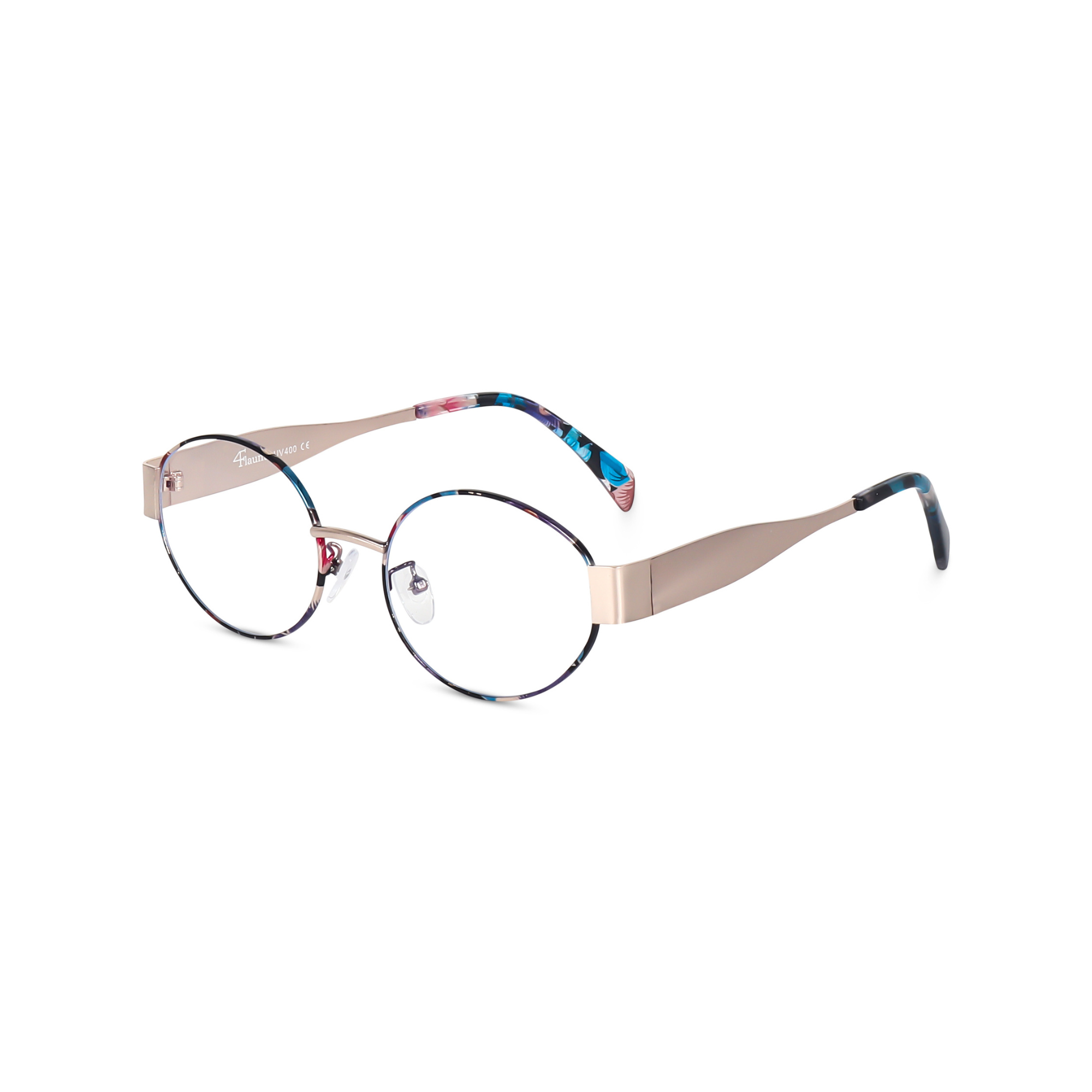 essntl Series Retro Oval Blue Light Blocking Computer Glasses | Floral Edit