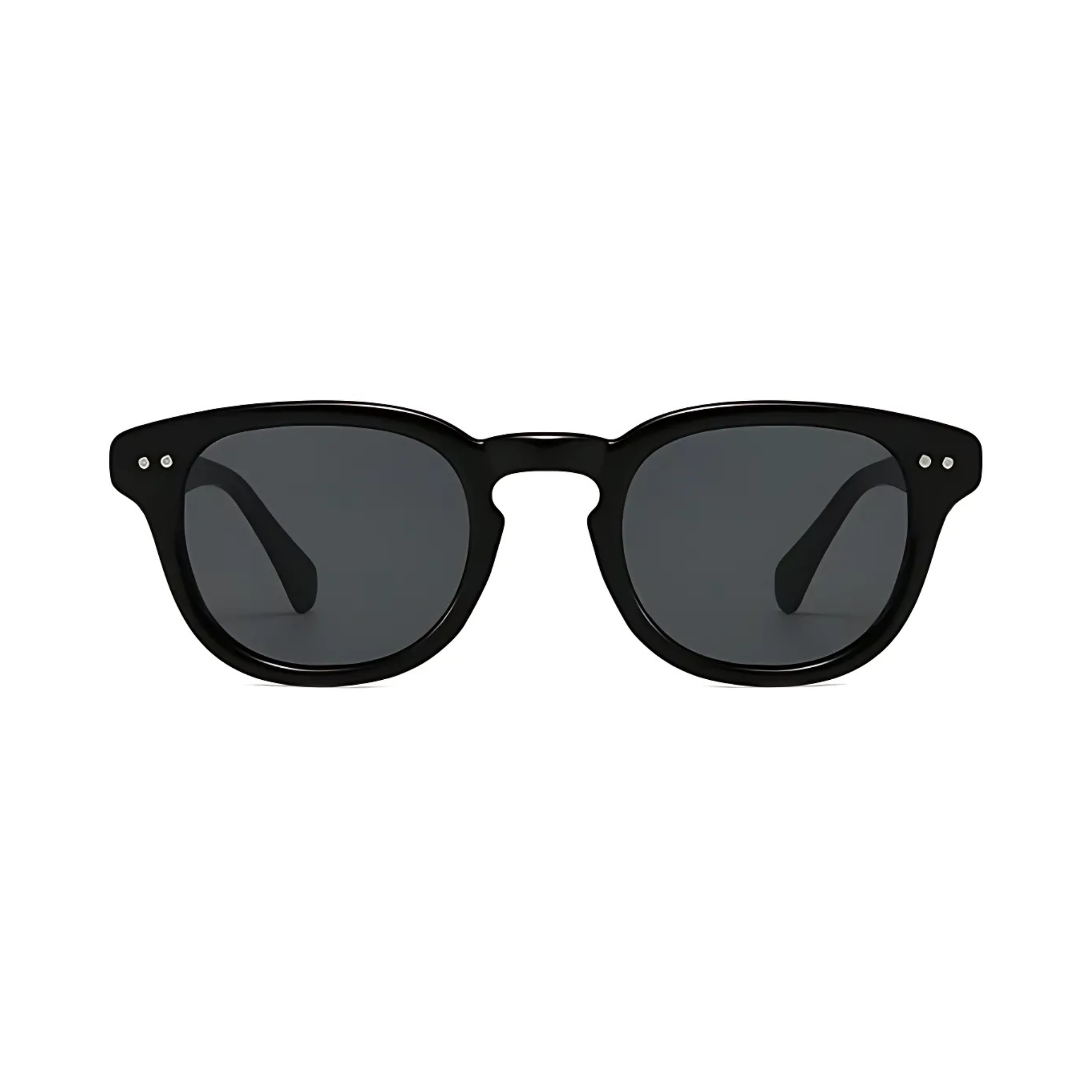 Dotted Series Panto Vintage Sunglasses for Men & Women - Black