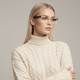 Dotted Series 3 Dots Square Blue Light Blocking Eyeglasses - Demi Glaze