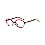 essntl series Retro Vintage 90s Oval Computer Glasses For Women - Wine Red