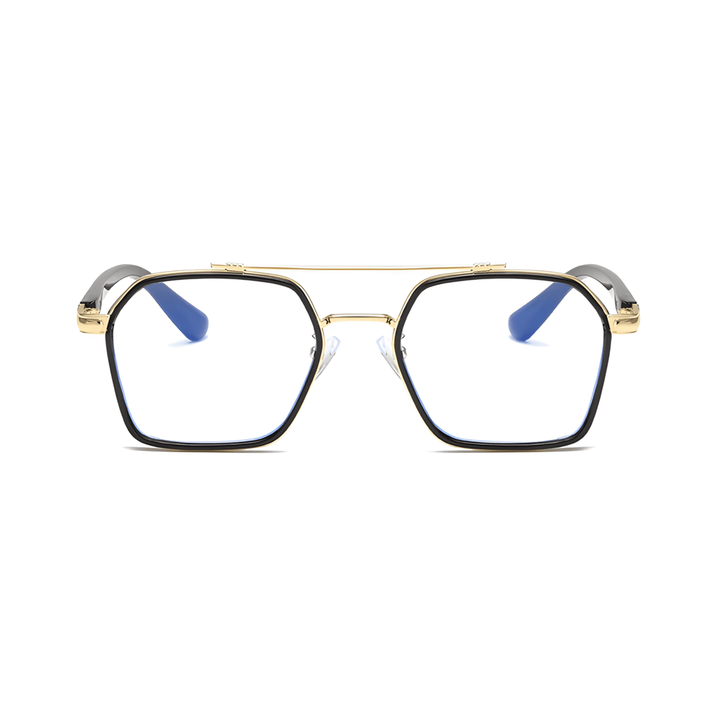 Etched Square Computer Glasses - Gold Black – 4Flaunt