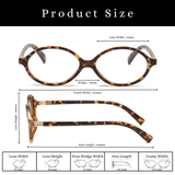 essntl series Retro Vintage 90s Oval Computer Glasses For Men & Women - Leopard Clear