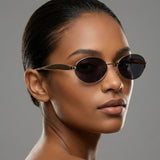 Aurelia Oval Unisex Sunglasses - Golden Ash