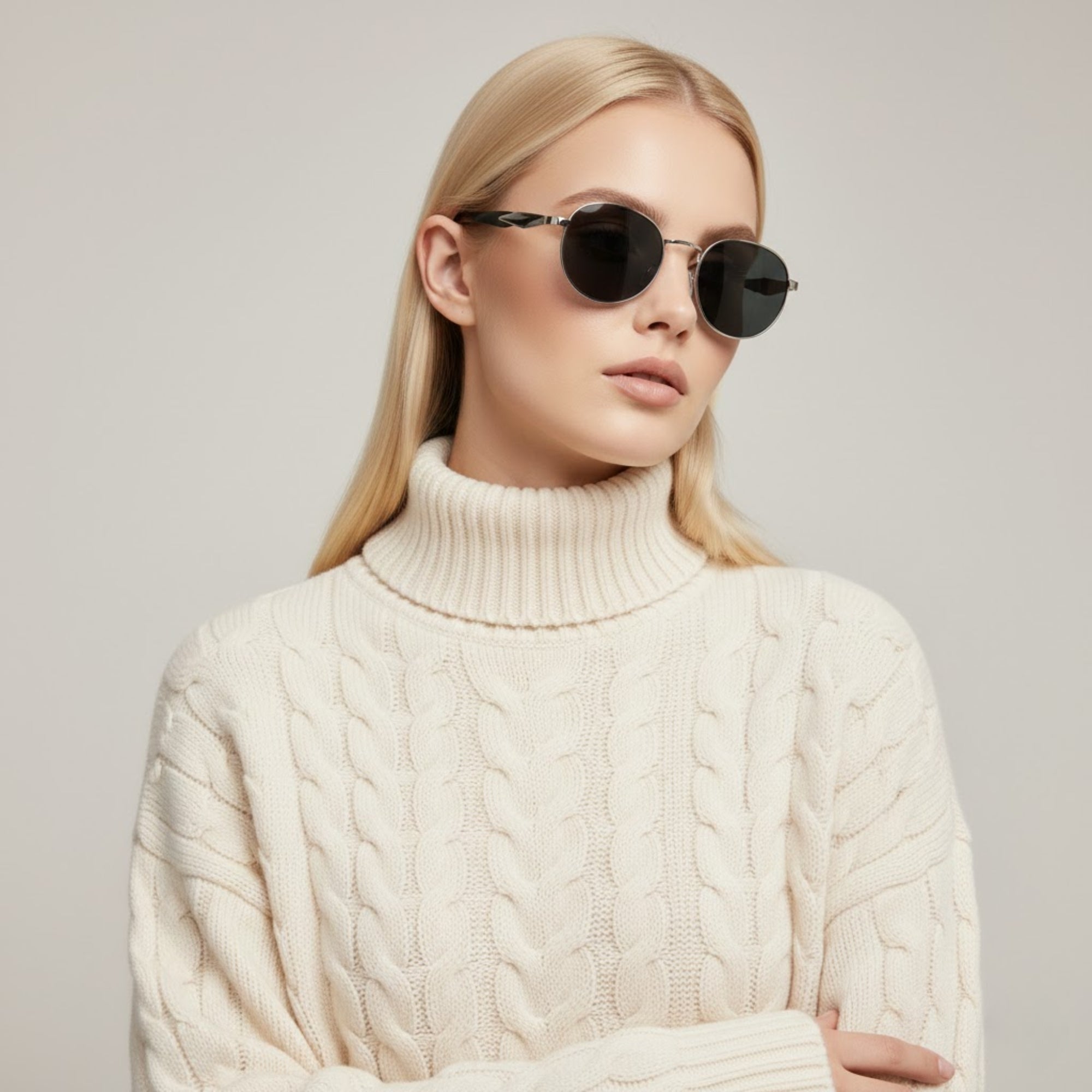 Halo Round Sunglasses - Silver Ash