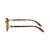 essntl series Retro Vintage 90s Oval Sunglasses For Men & Women - Leopard Brown