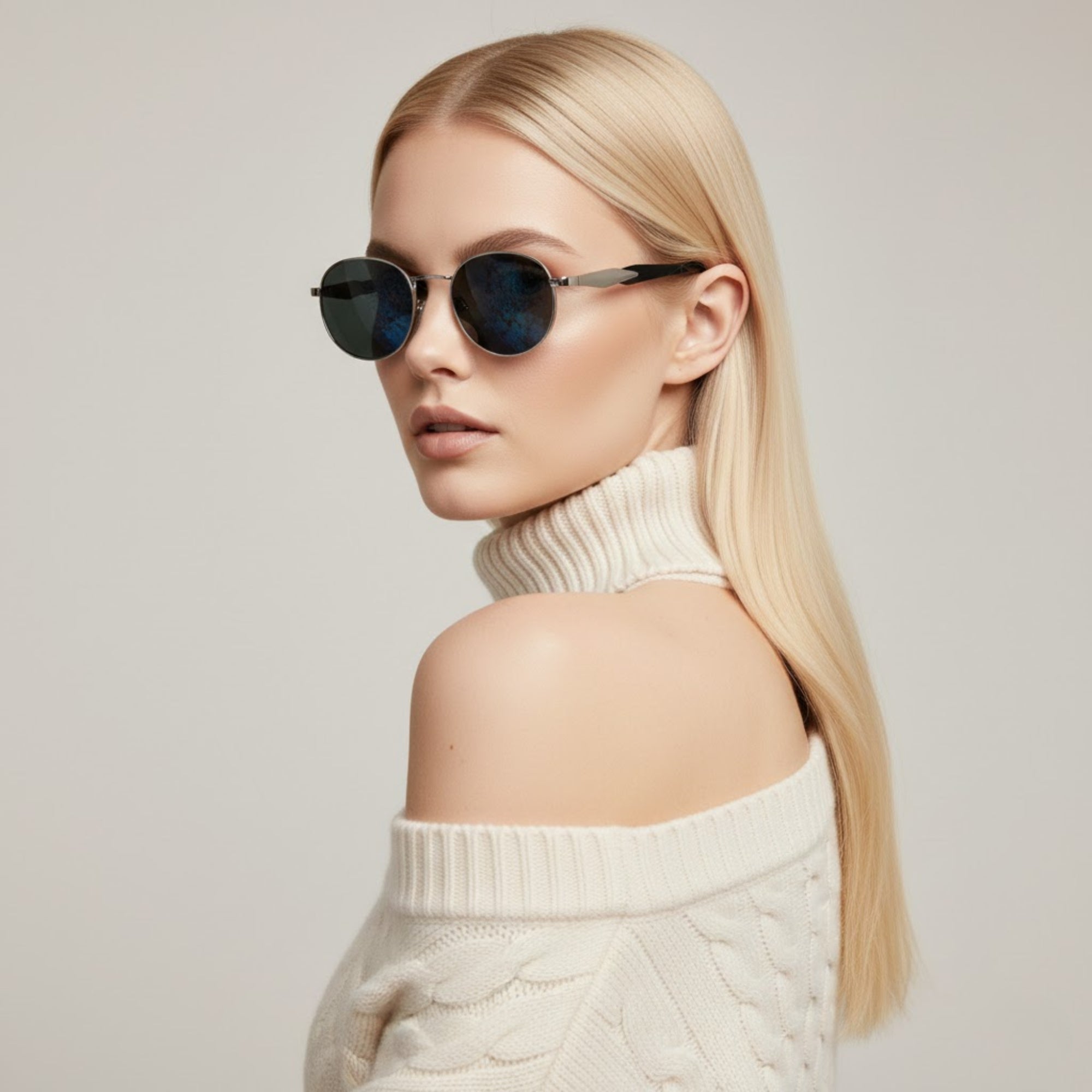 Halo Round Sunglasses - Silver Ash