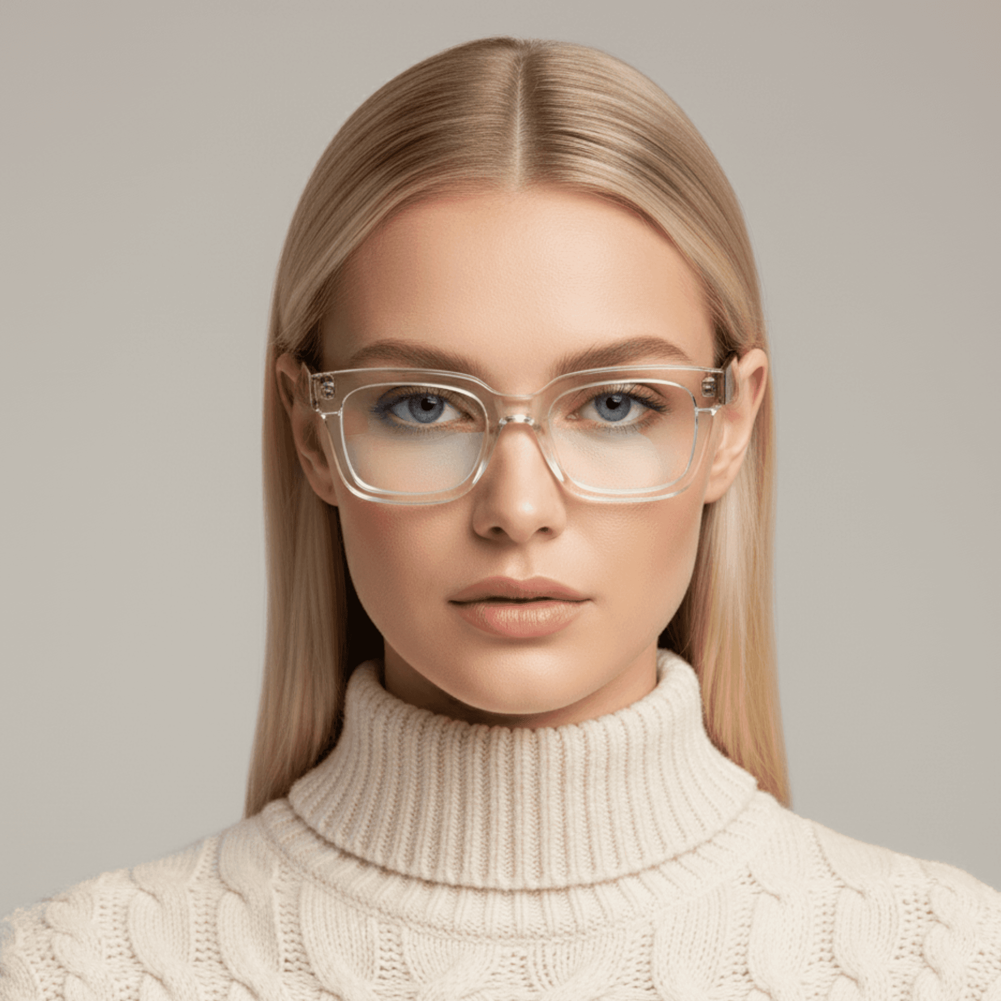 Dotted Series 3 Dots Square Blue Light Blocking Eyeglasses - Demi Glaze