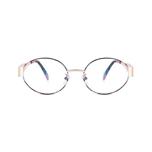 essntl Series Retro Oval Blue Light Blocking Computer Glasses | Floral Edit
