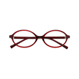 essntl series Retro Vintage 90s Oval Computer Glasses For Women - Wine Red
