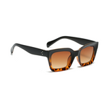 Dotted Series 3 Dots Square Sunglasses - Black Demi Brown