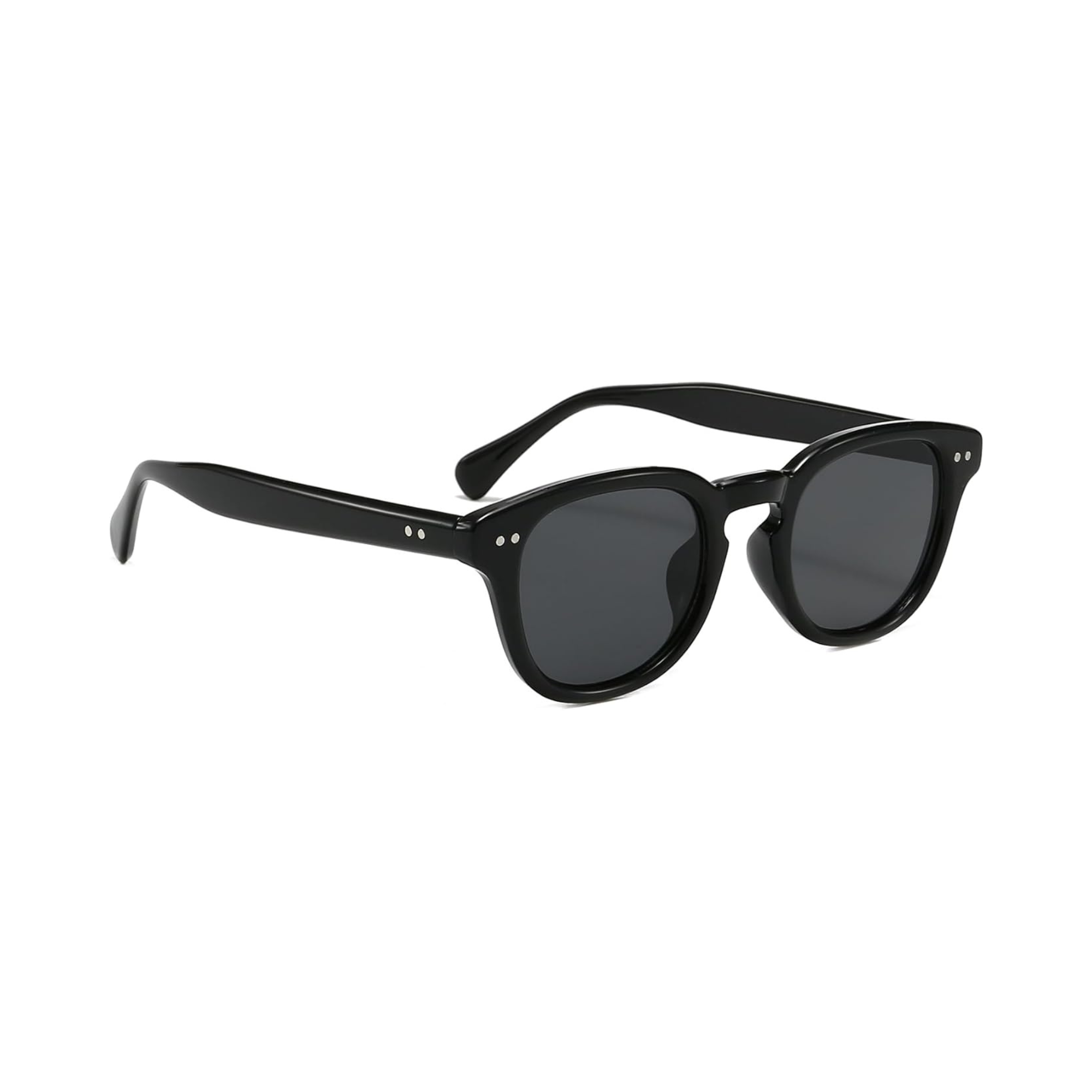 Dotted Series Panto Vintage Sunglasses for Men & Women - Black