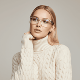 Dotted Series 3 Dots Square Blue Light Blocking Eyeglasses - Demi Glaze