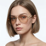 Aurelio Aviator Sunglasses - Gold Amber