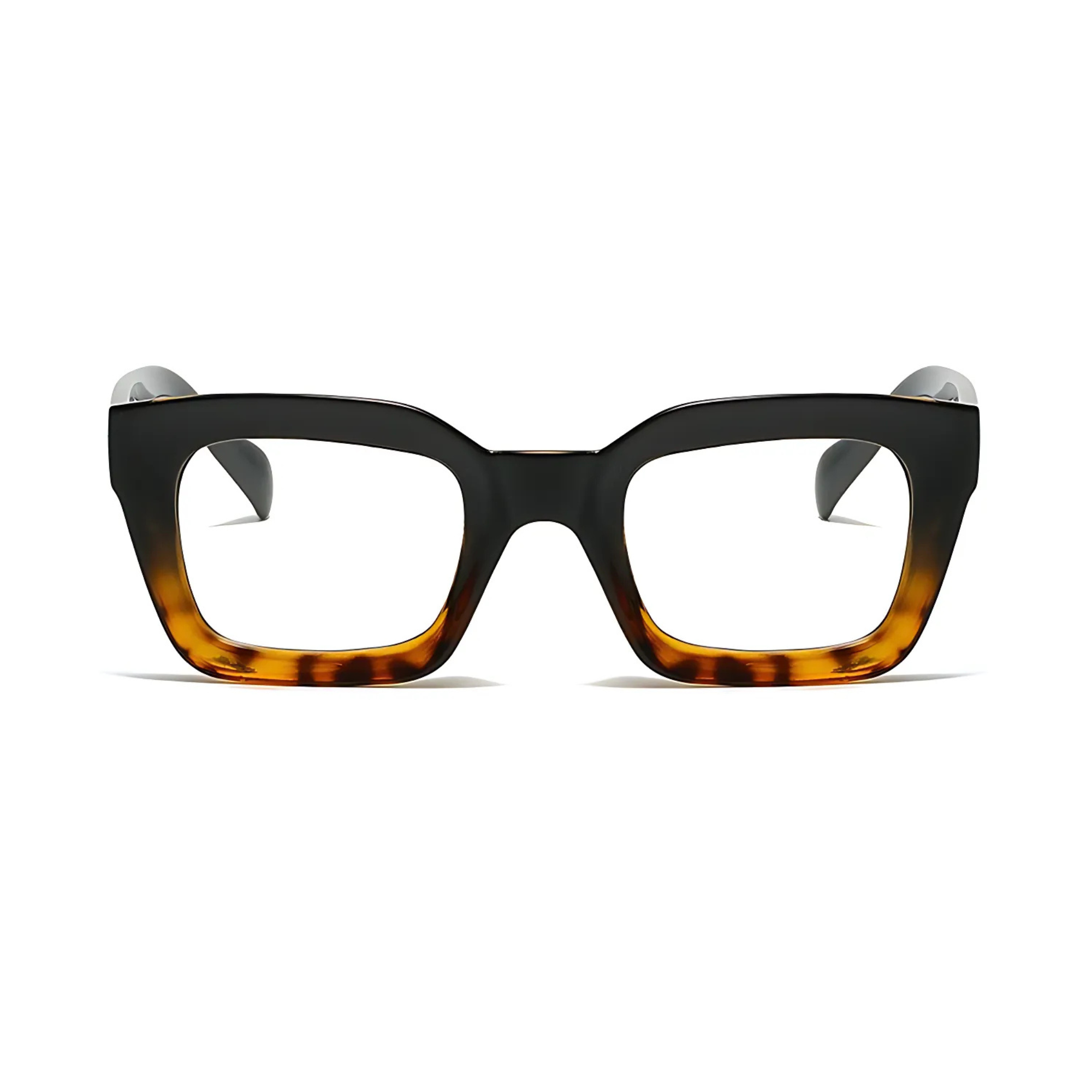 Dotted Series 3 Dots Square Blue Light Blocking Eyeglasses - Black Demi