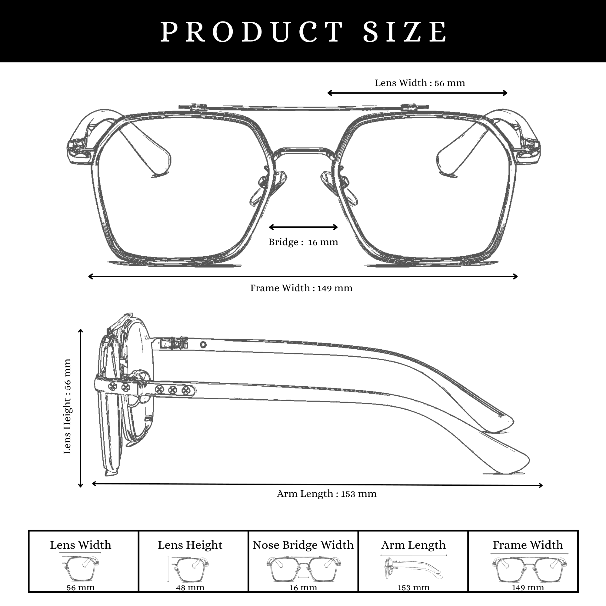 Etched Square Eyeglasses for Men & Women - Silver Crystal