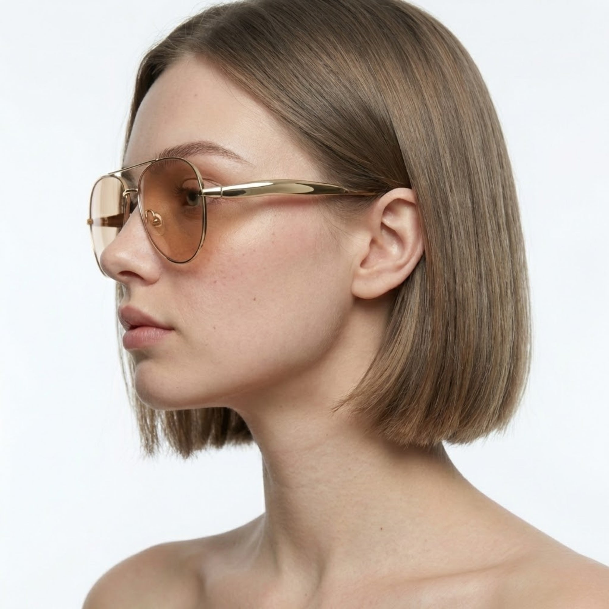 Aurelio Aviator Sunglasses - Gold Amber