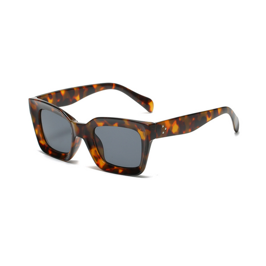 Dotted Series 3 Dots Square Sunglasses - Demi Grey