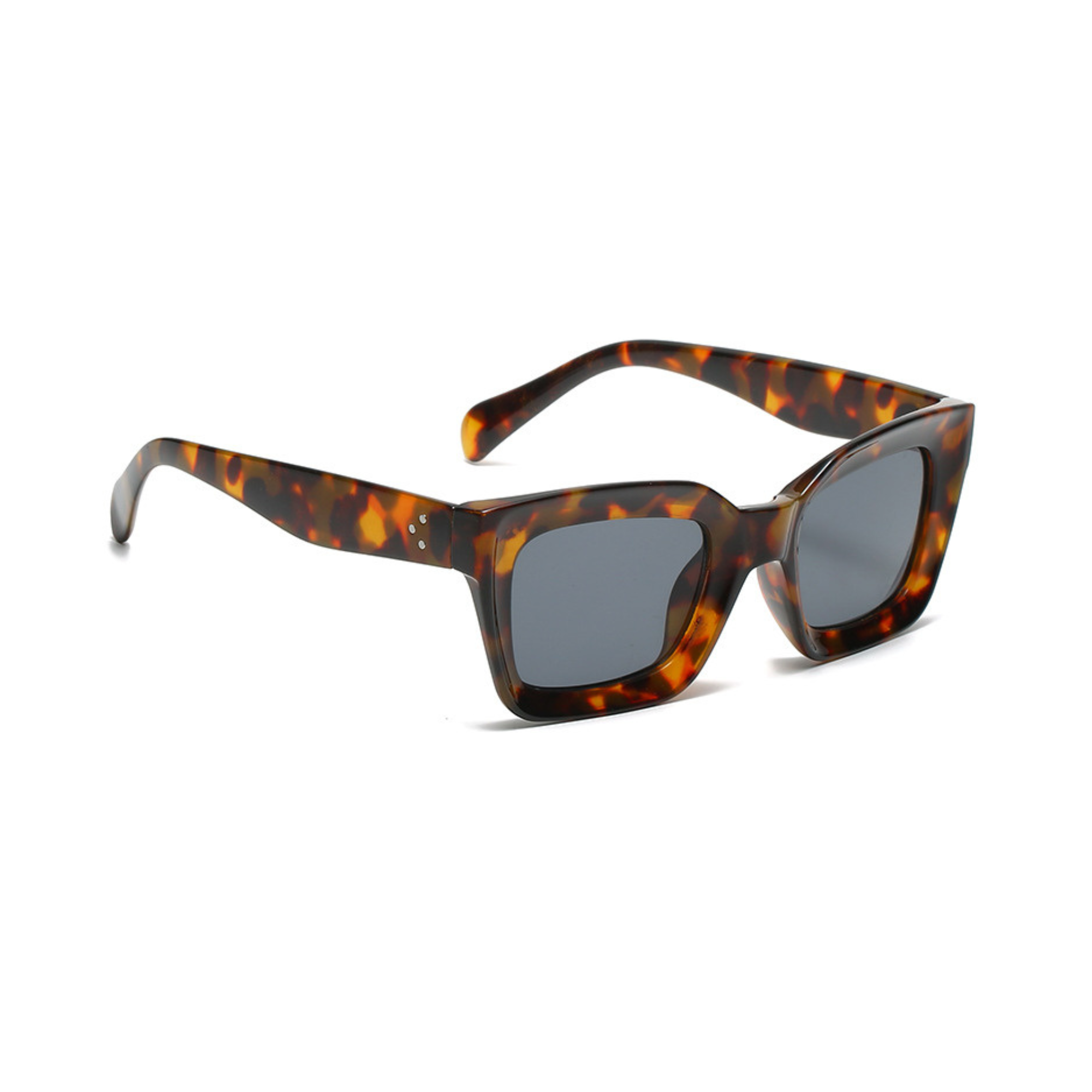 Dotted Series 3 Dots Square Sunglasses - Demi Grey