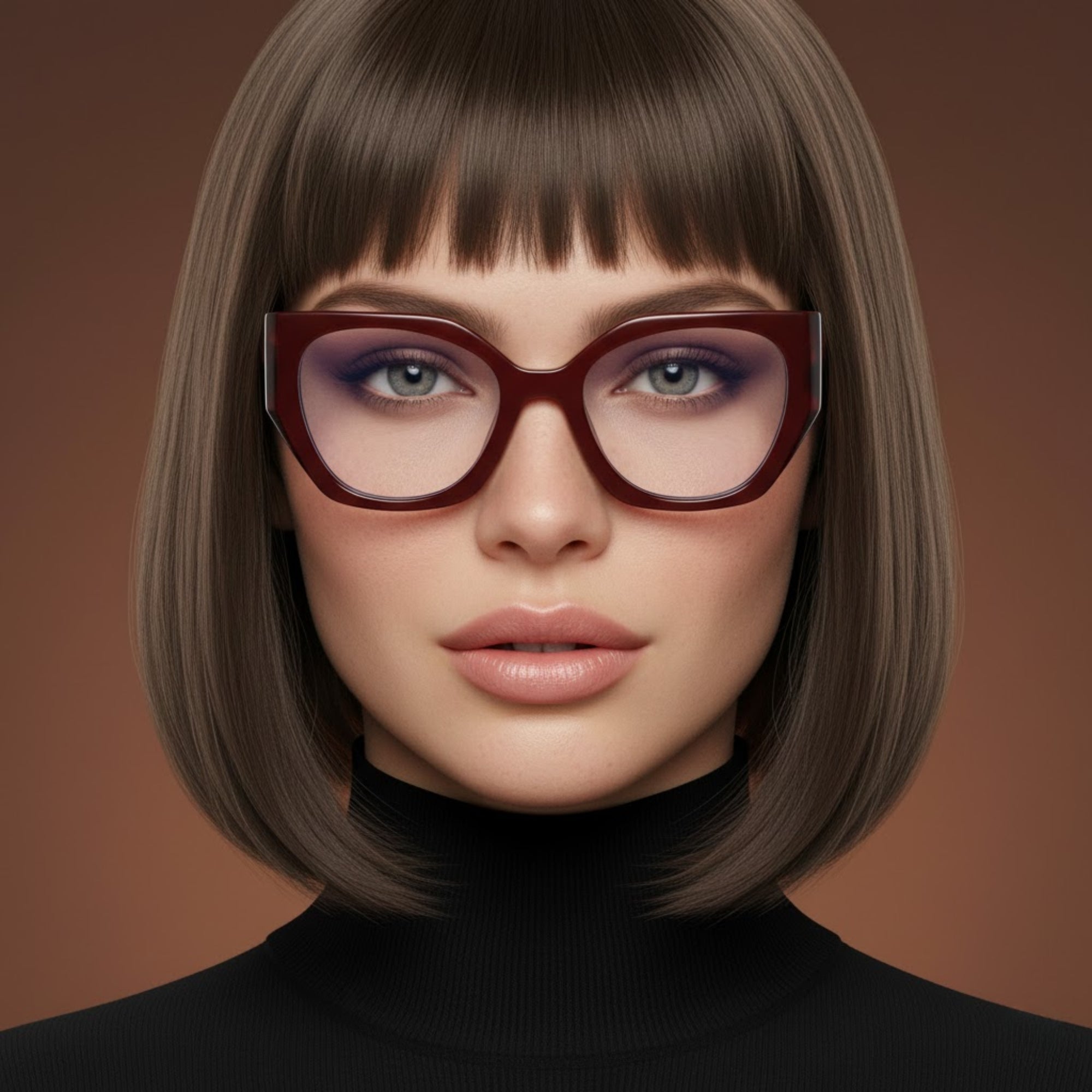 Diva Cateye Oversized Computer Glasses - Bordeaux