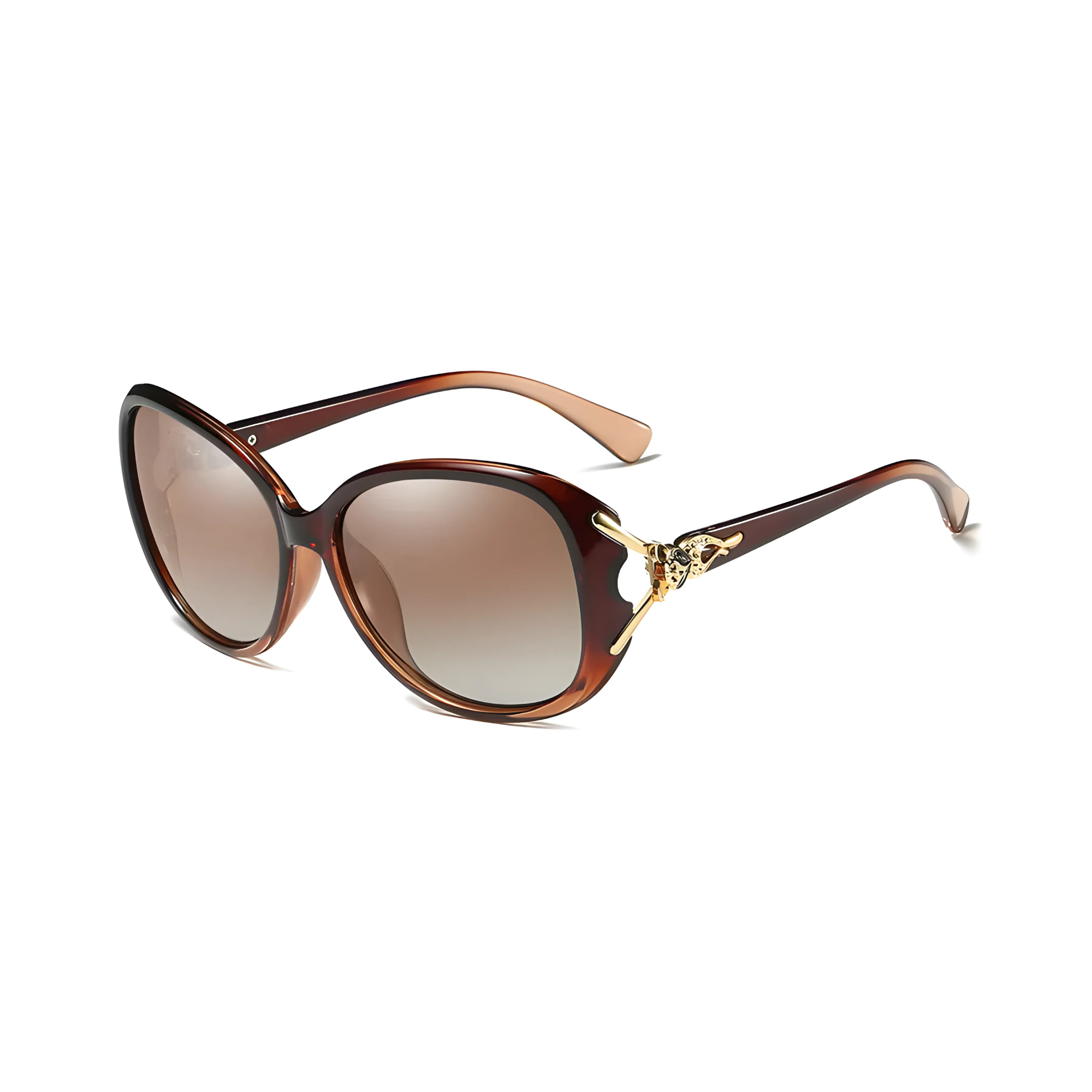 Royal Series Oval Fox Sunglasses For Women - Brown