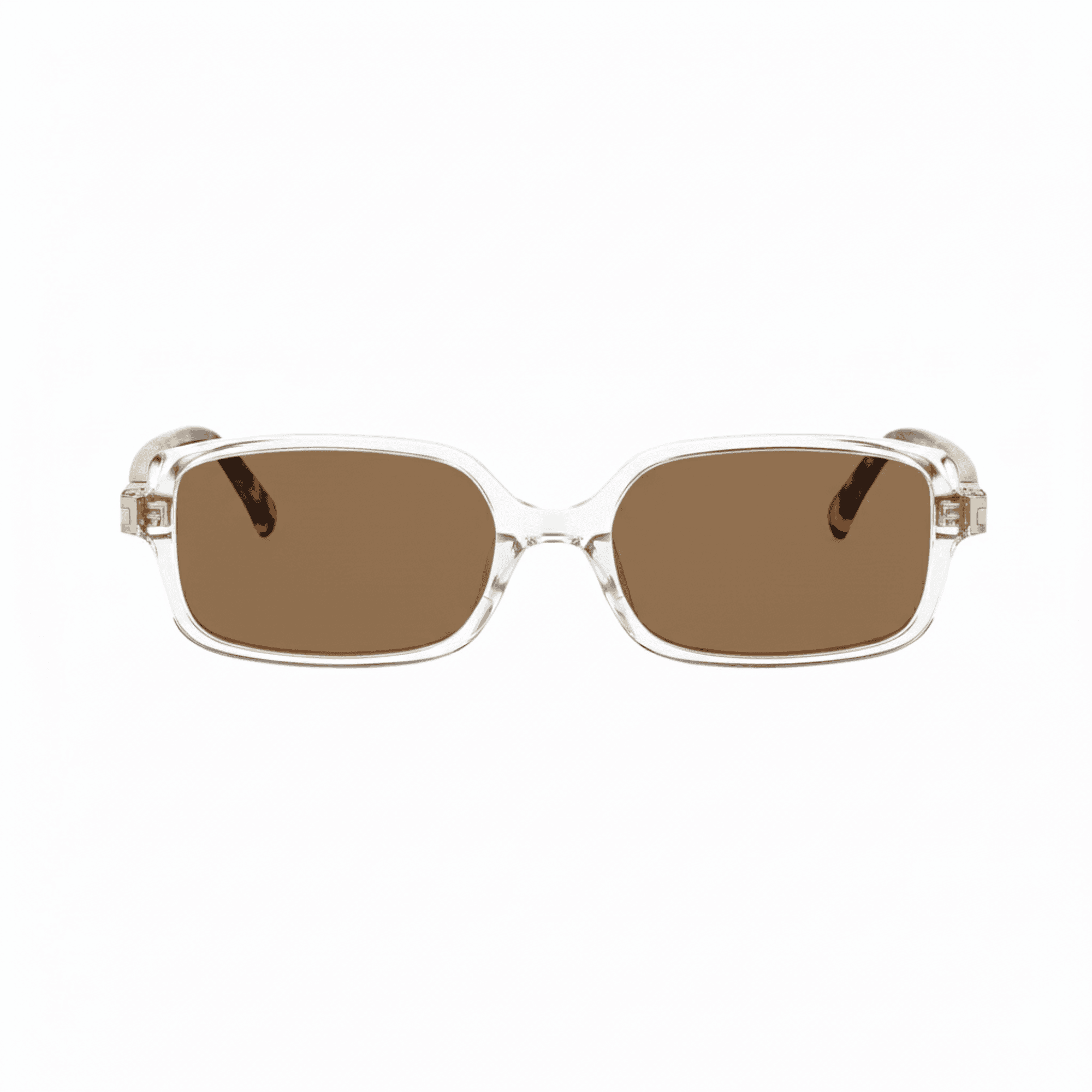 essntl series Retro Vintage Narrow 90s Rectangle Sunglasses For Men & Women - Trans Leopard Brown