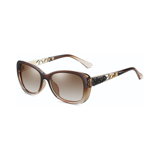 essntl series Butterfly Sparkling Crystal Sunglasses For Women - Mocha Mousse