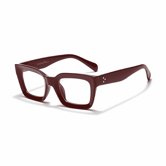 burgundy eyeglasses