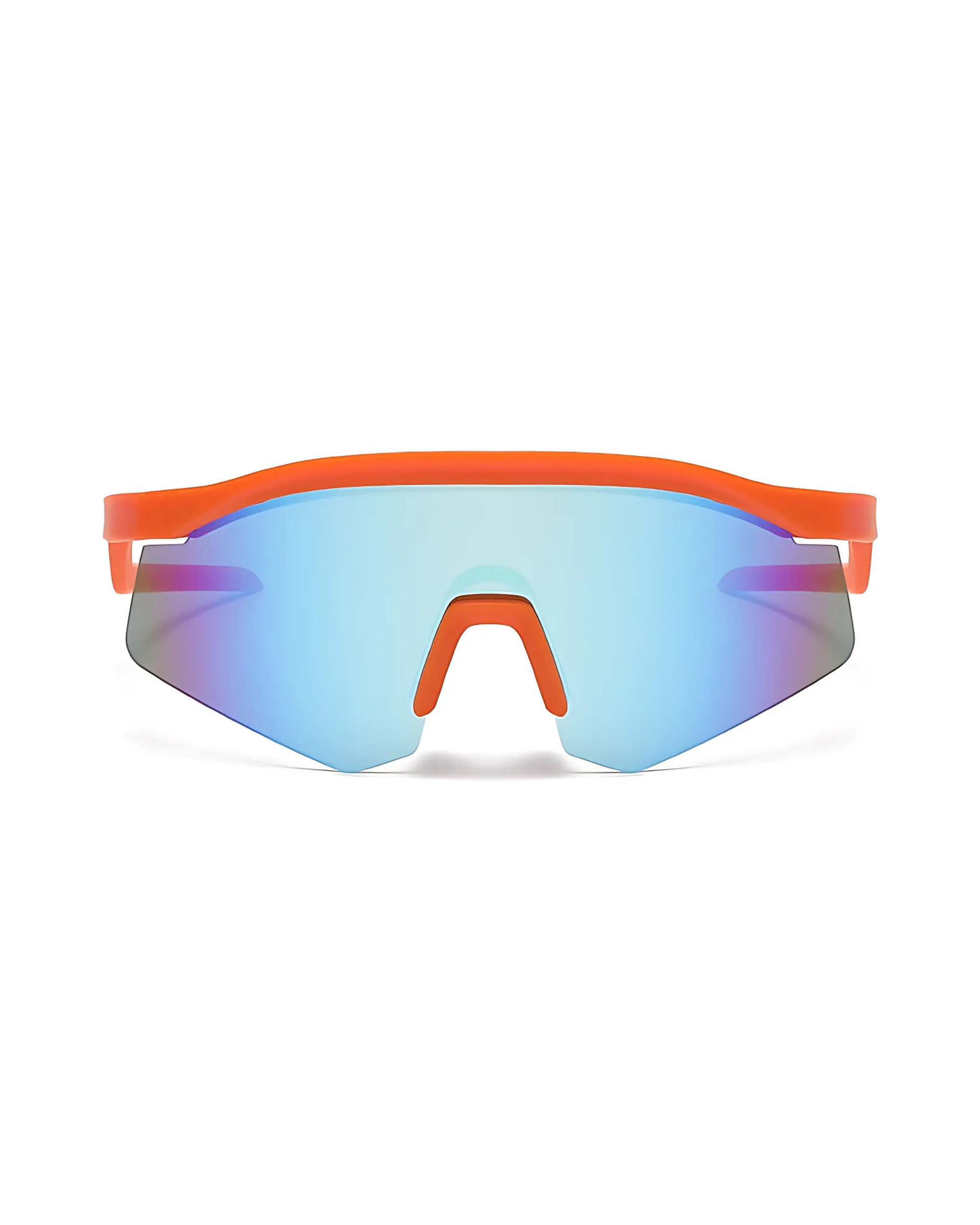 Xplorer Half-Rim Sports Sunglasses - Orange Blue