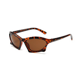Futuristic Series Bat Y2K Sunglasses - Leopard Print Frame & Brown Lenses