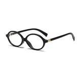 essntl series Retro Vintage 90s Oval Computer Glasses For Men & Women - Black Clear