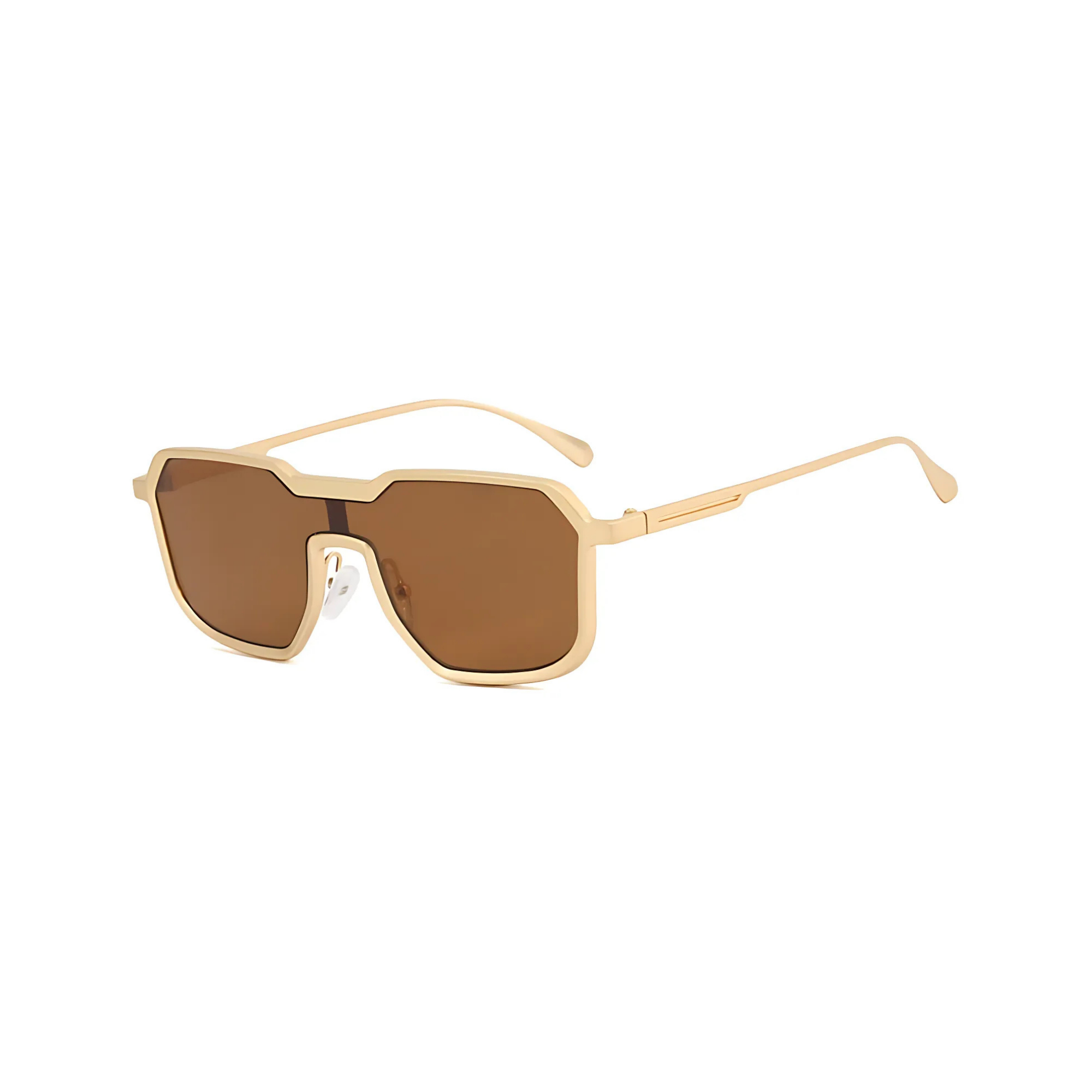 Monster Series Square Irregular Sunglasses For Men & Women - Emerald Brown