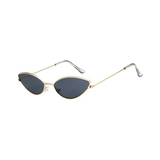 UV Protected Cute Cateye Sunglasses For Womens - Gold Frame Grey Lens