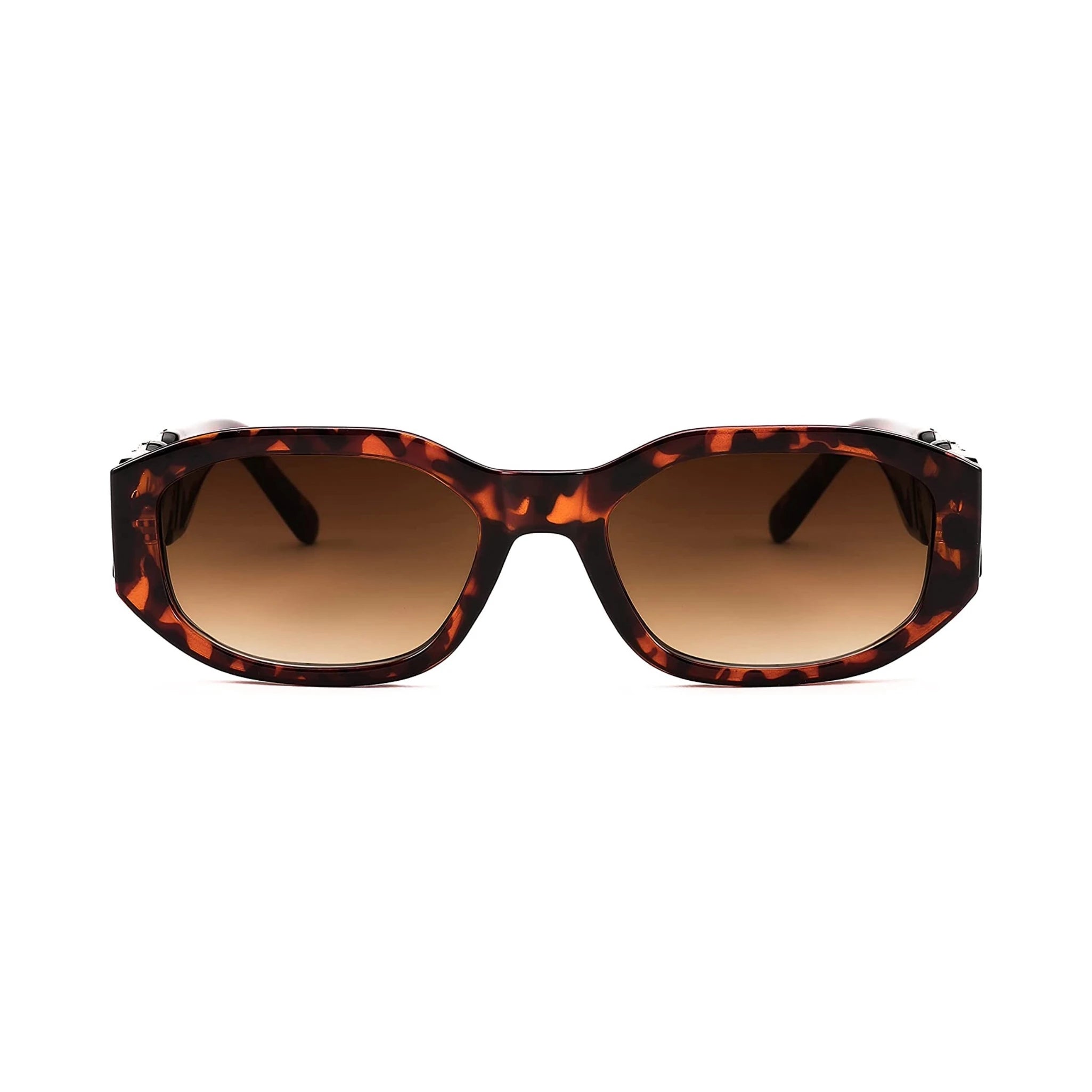 HexaBella Hexagon Irregular Sunglasses - Leopard Print
