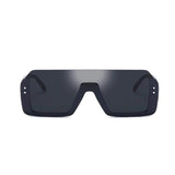 HautRim Series Half Rim Rectangular Sunglasses - Black