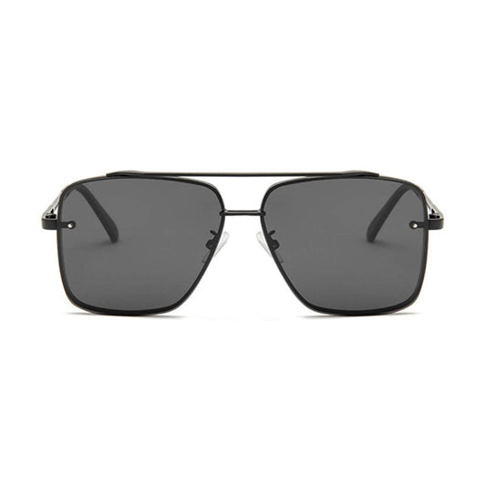 Bold Series Metal Frame Square Sunglasses - Black