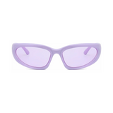 Futuristic Series Y2K Wraparound Sunglasses - Matte Purple Frame Purple Lenses