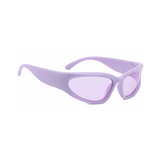 Futuristic Series Y2K Wraparound Sunglasses - Matte Purple Frame Purple Lenses