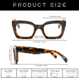 Dotted Series 3 Dots Square Blue Light Blocking Eyeglasses - Demi