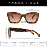 Dotted Series 3 Dots Square Sunglasses - Demi Brown