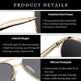 Aurelio Aviator Sunglasses - Gold Amber