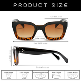 Dotted Series 3 Dots Square Sunglasses - Black Demi Brown