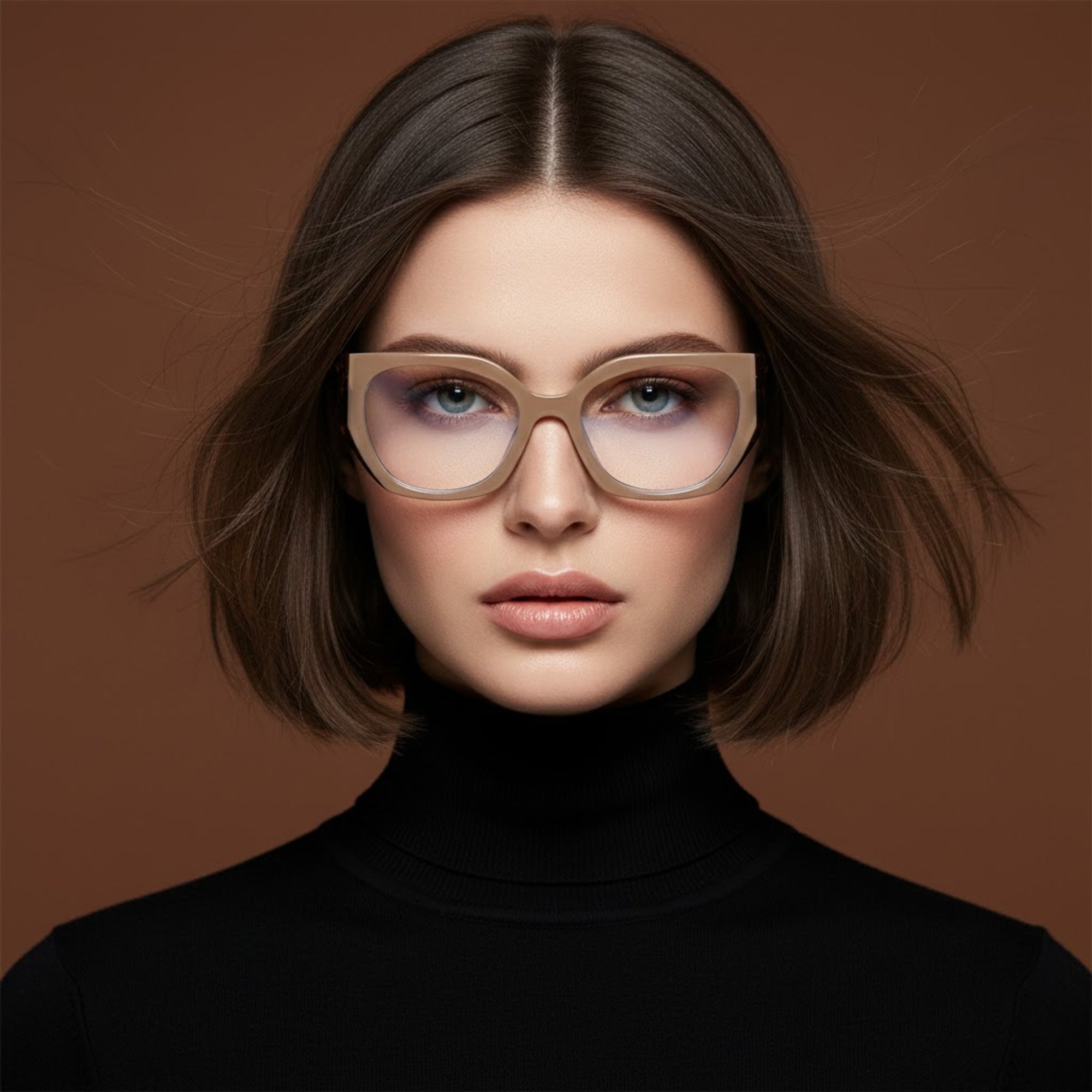 Diva Cateye Oversized Computer Glasses - Latte