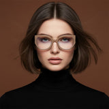 Diva Cateye Oversized Computer Glasses - Latte