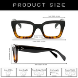 Dotted Series 3 Dots Square Blue Light Blocking Eyeglasses - Black Demi