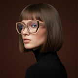 Diva Cateye Oversized Computer Glasses - Latte