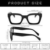 Dotted Series 3 Dots Square Blue Light Blocking Eyeglasses - Black