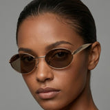 Aurelia Oval Unisex Sunglasses - Golden Tea