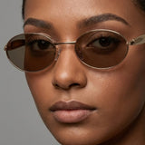Aurelia Oval Unisex Sunglasses - Golden Tea